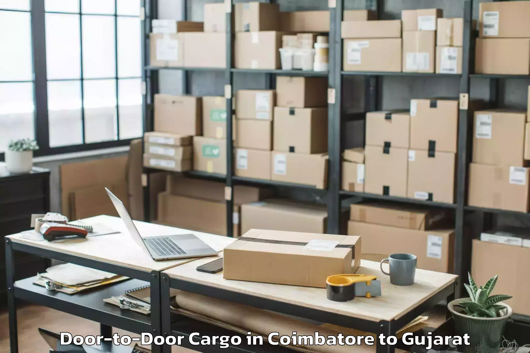 Top Coimbatore to Khambha Door To Door Cargo Available